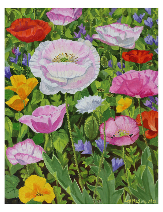 Blandet blomsterbed