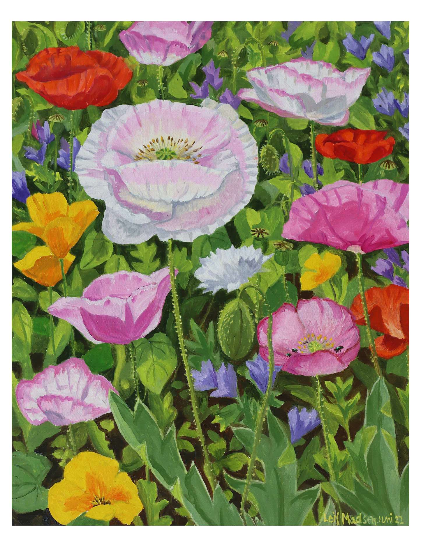Blandet blomsterbed