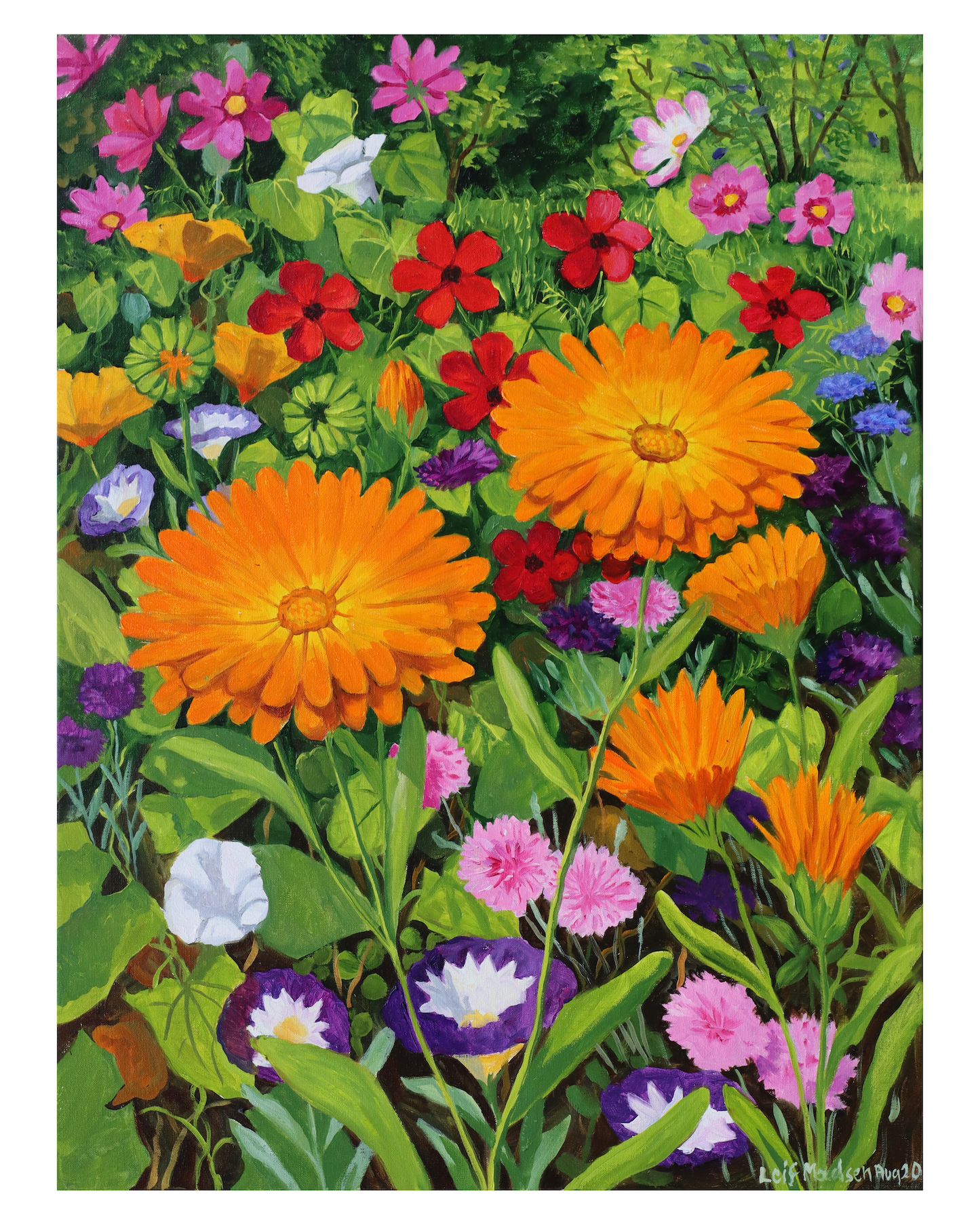 Pray with summer flowers